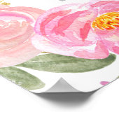 Roze Gouden Bruiloftsfotoprop Floral Poster (Hoek)