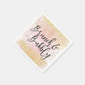 Roze gouden brunch en bubbelig Vrijgezellenfeest s Servet (Hoek)