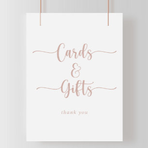 Roze Gouden Calligrafie Kaarten en Cadeaus Bord Poster