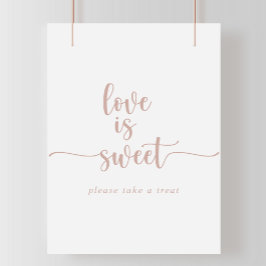 Roze Gouden Calligrafie Love Is Sweet Bord Poster