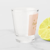 Roze Gouden Calligrafie Sterren Bruidsmeisje cadea Shot Glas (Links)