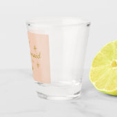 Roze Gouden Calligrafie Sterren Cadeau voor Bruids Shot Glas (Rechts)