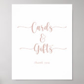 Roze Gouden Calligraphy Kaarten en Cadeaus Bord Poster (Voorkant)