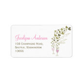Roze gouden champagne Cheers & Love Weddenschap Ad Etiket (Voorkant)