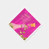Roze gouden champagne Elegant verjaardagsfeestpapi Servet (Hoek)