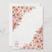 Roze Gouden Champagne Western Ranchero Quinceanera Kaart (Achterkant)