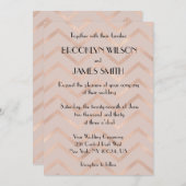 Roze Gouden Chevron Trouw Uitnodigingen (Voorkant / Achterkant)