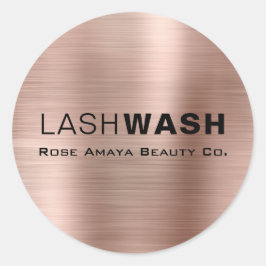 Roze Gouden Chic Moderne Typografie Wimperreiniger Ronde Sticker