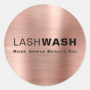 Roze Gouden Chic Moderne Typografie Wimperreiniger Ronde Sticker
