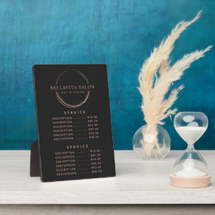 Roze Gouden Cirkel Salon Logo Prijs Menu Plaquette Fotoplaat
