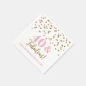 Roze Gouden Confetti 40 & Fantastische Verjaardag Servet (Hoek)