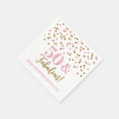 Roze gouden Confetti 50 en fantastische verjaardag Servet (Hoek)