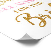Roze Gouden Confetti Advies voor de Bruid Bord Poster (Hoek)