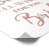 Roze Gouden Confetti Advies voor de Bruid Bord Poster (Hoek)