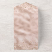 Roze Gouden Confetti All In One Uitnodiging (Buitenkant)