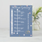 Roze Gouden Confetti Bachelorette Weekenduitstapje Kaart (Staand voorkant)