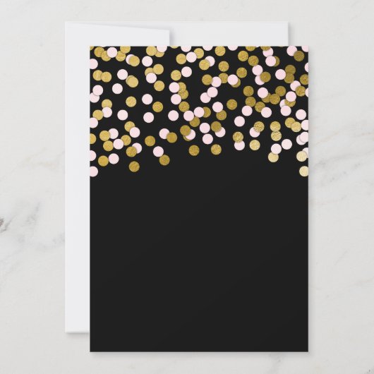 Roze | Gouden Confetti Bat Mitswa Kaart (Achterkant)