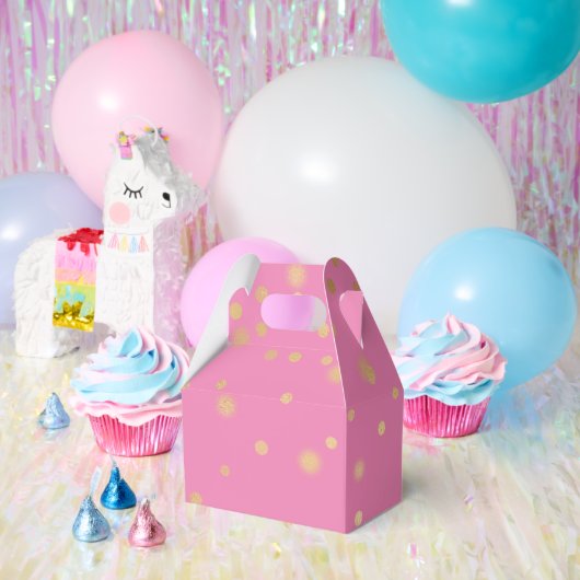 Roze Gouden Confetti Bedankdoosjes (Feest)
