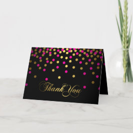 Roze & Gouden Confetti Bedankkaart