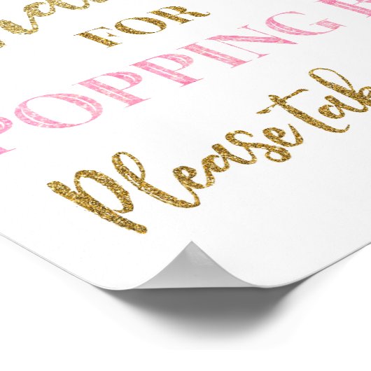 Roze Gouden Confetti Bedankt voor het Langskomen B Poster (Hoek)