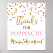 Roze Gouden Confetti Bedankt voor het Langskomen B Poster (Voorkant)