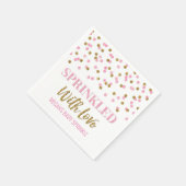 Roze gouden Confetti besprenkeld met liefde Servet (Hoek)
