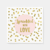 Roze gouden Confetti besprenkeld met liefde Servet (Voorkant)