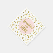 Roze gouden Confetti besprenkeld met liefde Servet (Hoek)