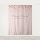 Roze Gouden Confetti Blozend Roze Fotocabine Achte Wandkleed (Voorkant)