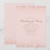 Roze Gouden Confetti Blozend Roze Moderne Bachelor Kaart (Voorkant / Achterkant)