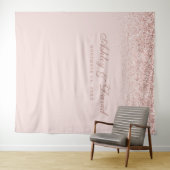 Roze Gouden Confetti Blush Roze Fotohokje Achtergr Wandkleed (In Situ (horizontaal))