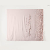 Roze Gouden Confetti Blush Roze Fotohokje Achtergr Wandkleed (Voorkant (horizontaal))