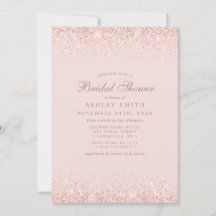 Roze Gouden Confetti Blush Roze Moderne Bruiloft