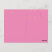 Roze Gouden Confetti Briefkaart (Achterkant)
