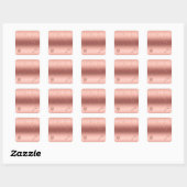 Roze Gouden Confetti Bruidsdouche Vierkante Sticker (Vel)