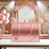 Roze Gouden Confetti Bruidsfeest Groot Cadeauzakje