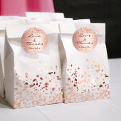 Roze gouden confetti dank je ronde sticker