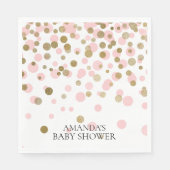 Roze & Gouden Confetti Douchepapier Servetten (Voorkant)
