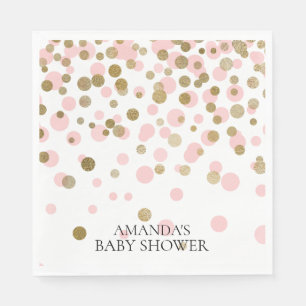 Roze & Gouden Confetti Douchepapier Servetten