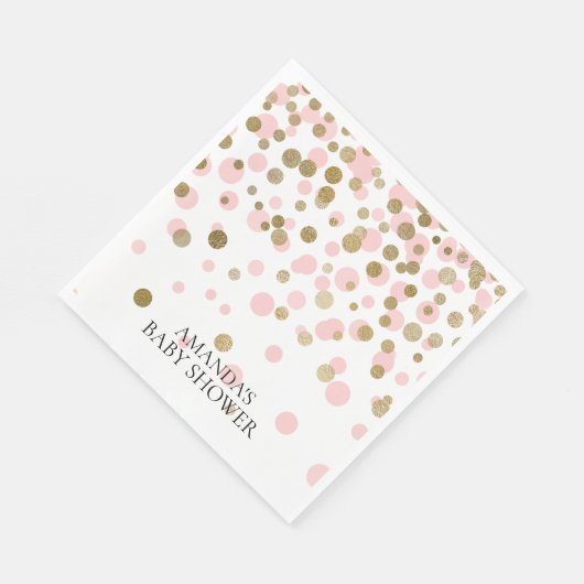 Roze & Gouden Confetti Douchepapier Servetten (Hoek)