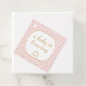 Roze Gouden Confetti Een baby brouwt bedankt Bedankjes Labels (In situ)
