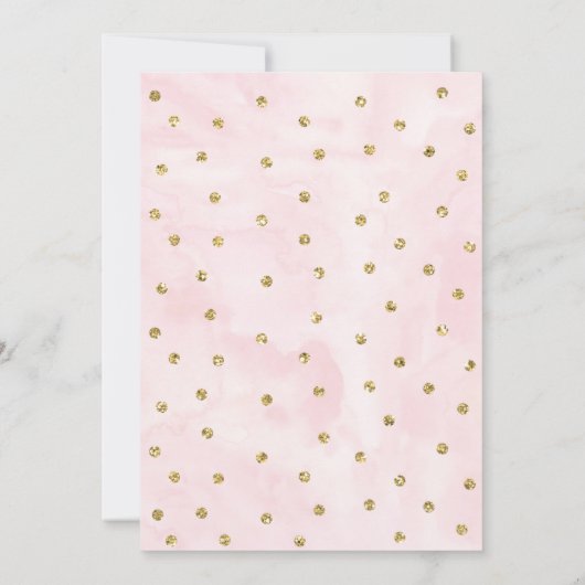 Roze gouden Confetti eerste verjaardag Kaart (Achterkant)