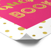 Roze gouden confetti gastboek trouwkaart poster (Hoek)