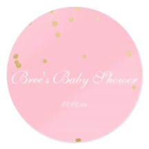 Roze & Gouden Confetti Glam Feest Favor Sticker