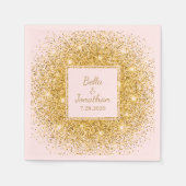 Roze, gouden Confetti Glitter Elegant Wedding Cust Servet (Voorkant)