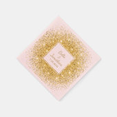 Roze, gouden Confetti Glitter Elegant Wedding Cust Servet (Hoek)