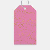 Roze gouden Confetti hart Cadeaulabel (Achterkant)