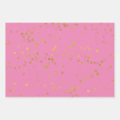 Roze gouden Confetti hart Inpakpapier Vel (Voorkant)