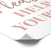 Roze Gouden Confetti Help Uzelf Bord Poster (Hoek)