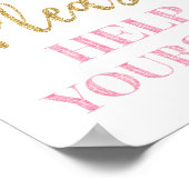 Roze Gouden Confetti, help uzelf te ondertekenen Poster (Hoek)